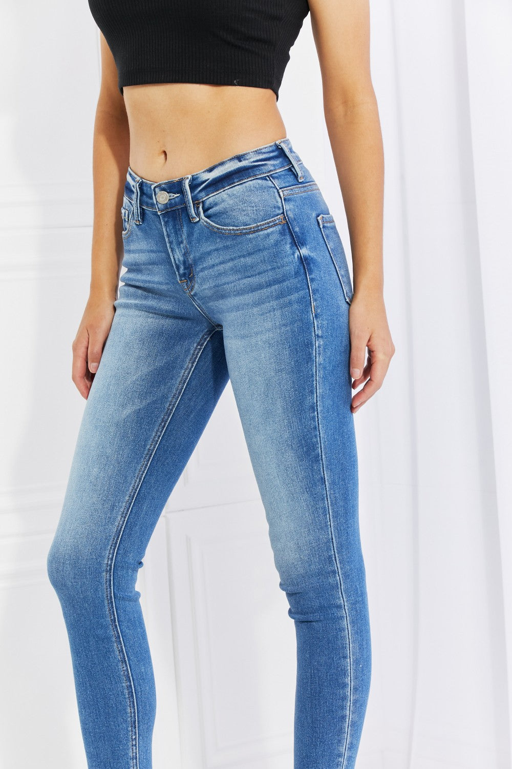 Vervet by Flying Monkey Never Too Late Full Size Raw Hem Cropped Jeans