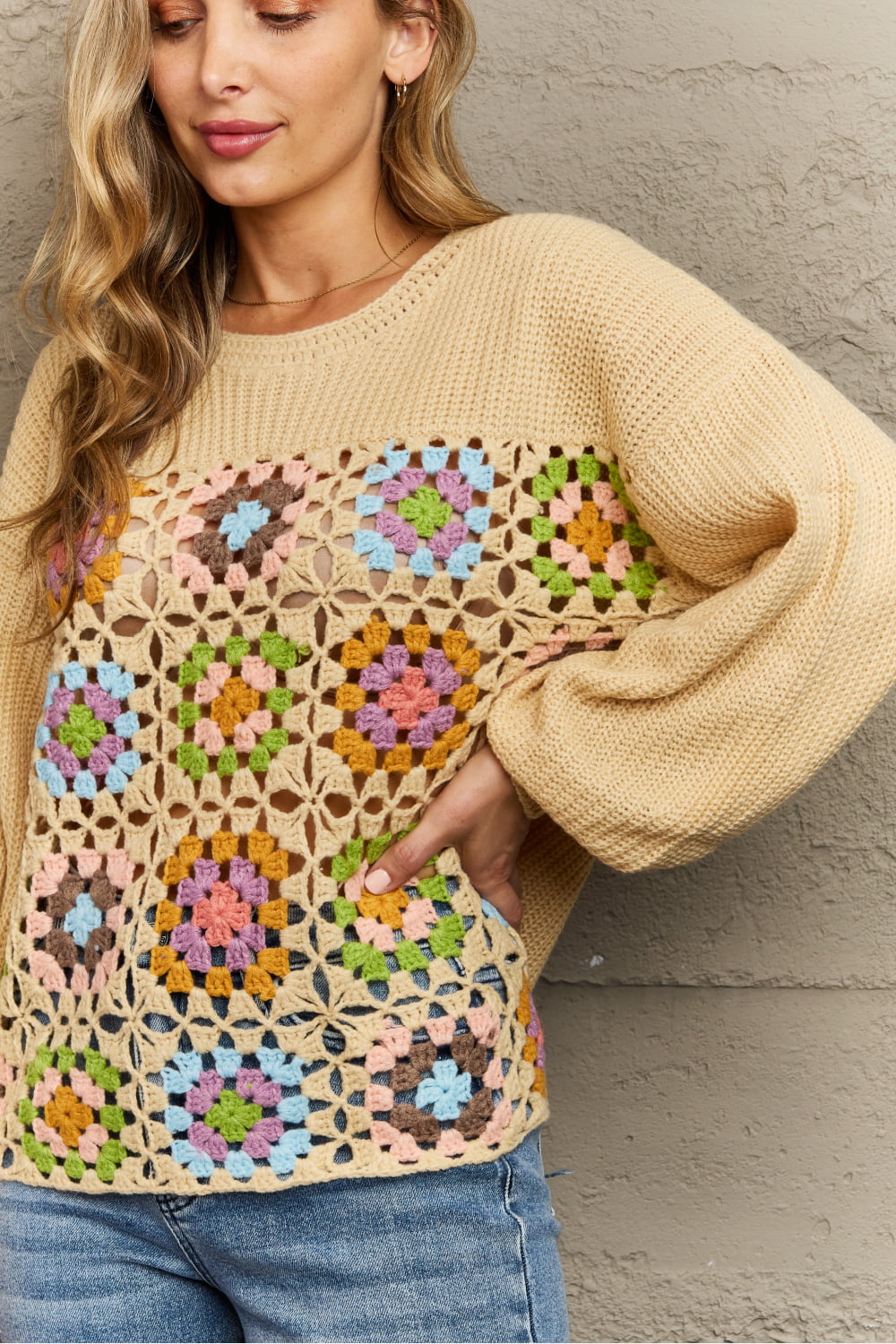 HEYSON More To Come Crochet Sweater Pullover