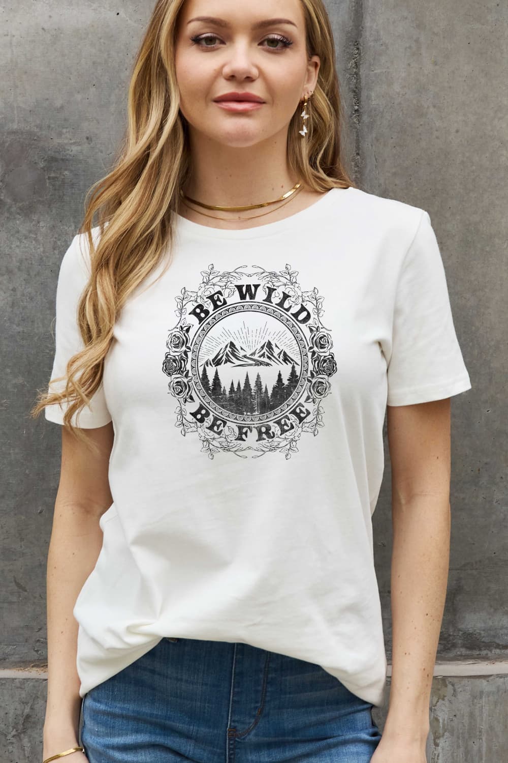 Simply Love Full Size BE WILD BE FREE Graphic Cotton T-Shirt